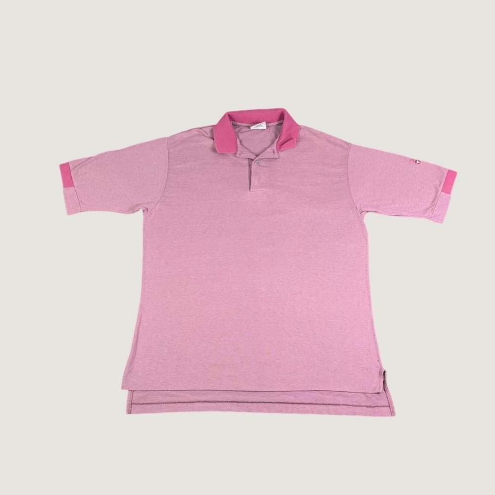 TaylorMade Mens Pink Heathered Short Sleeve Golf Polo Shirt Size M
